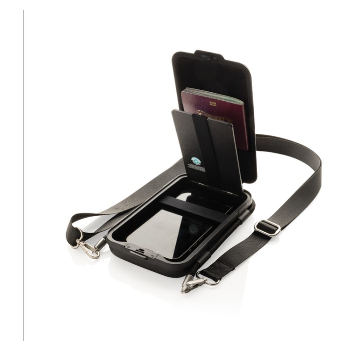 Swiss Peak OSLO — etuiul purtat cross-body, cu interiorul organizat